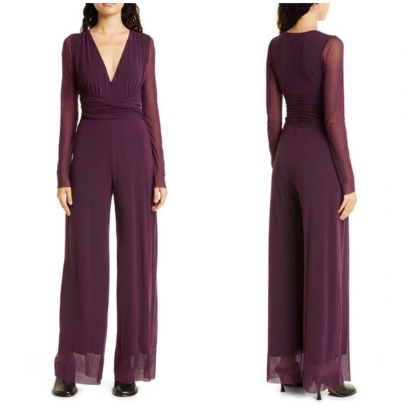 Fuzzi Jean Paul Gaultier NWT Tuta Wide Leg Long Sleeve Mesh Jumpsuit Size M - Picture 1 of 10